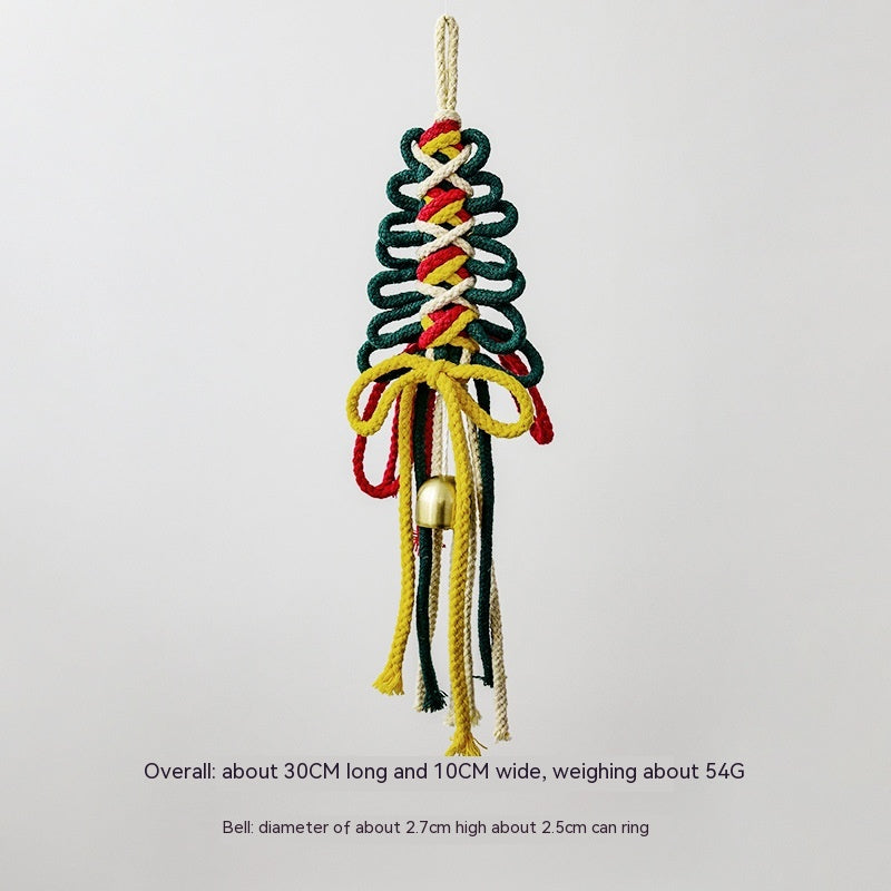 Colorful jute twine bell Christmas ornament