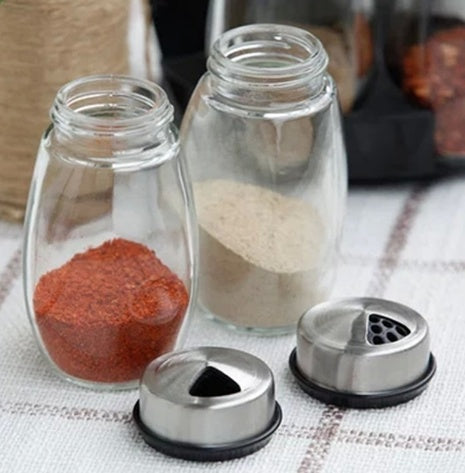 Condiment spice rack displayed on kitchen counter
