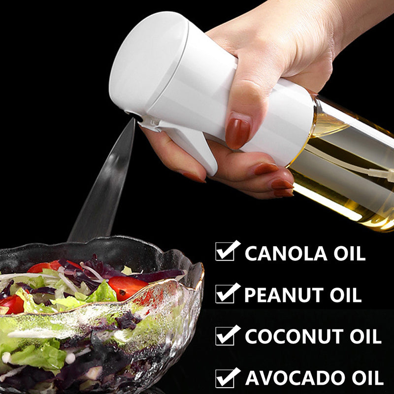 Continuous mist oil sprayer bottle spraying oil on baking tray