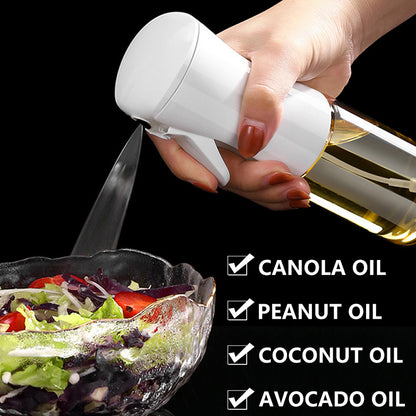 Continuous mist oil sprayer bottle spraying oil on baking tray