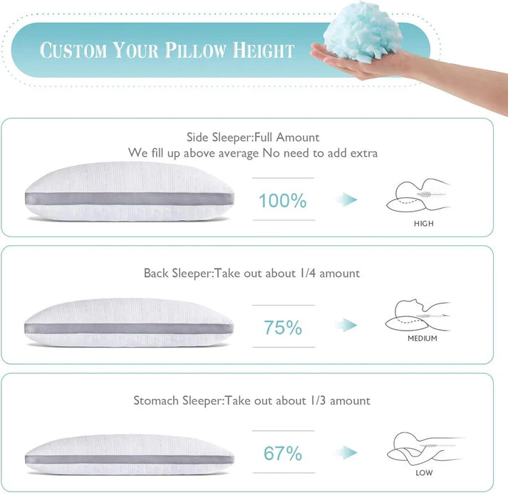 Cooling memory foam pillow size guide standard queen king
