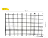 Close up of nonstick carbon steel grid pattern on cooling rack