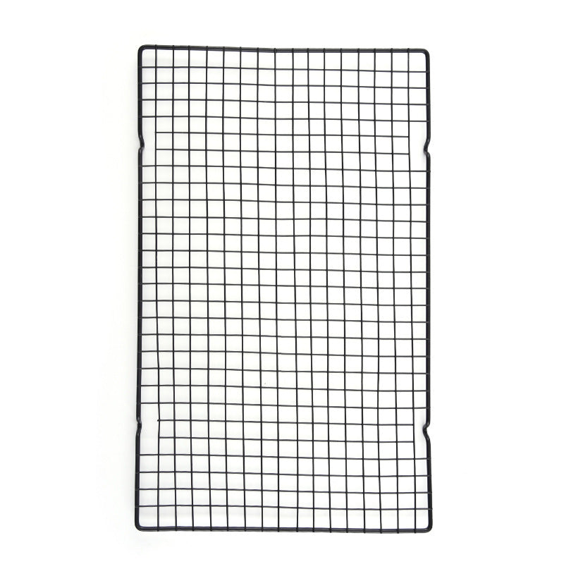 Side view of cake cooling rack showing wire grid height