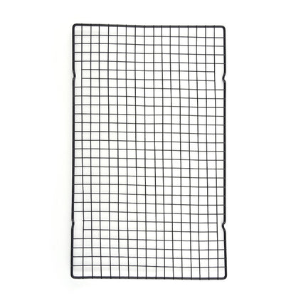 Side view of cake cooling rack showing wire grid height