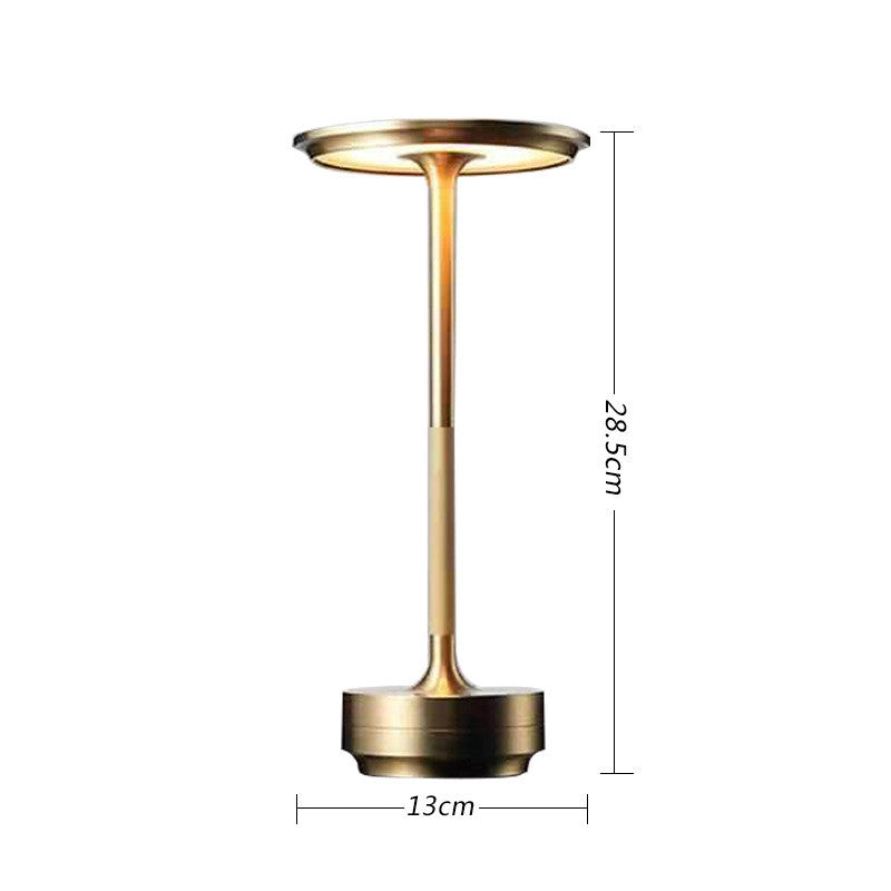 Cordless table lamp in gold color option