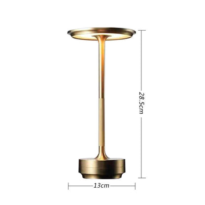 Cordless table lamp in gold color option