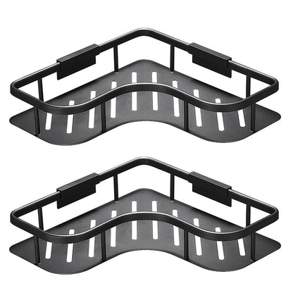 Double angle corner shower shelf no drill design
