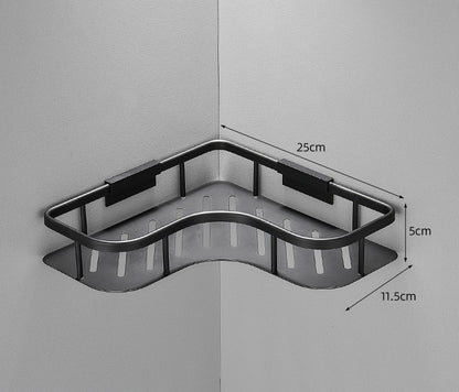 Corner shower shelf no drill installation with dimensions