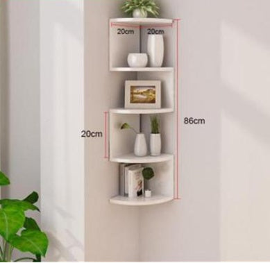 All three color options of the corner wall lattice shelf displayed side by side