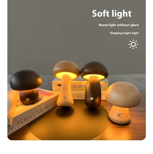 Creative mushroom lamp beech color touch control display