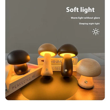 Creative mushroom lamp beech color touch control display