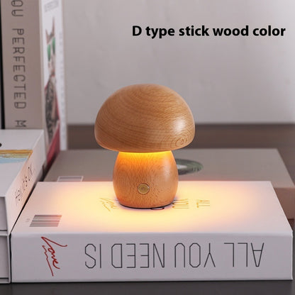 Creative mushroom lamp type B walnut color size reference display