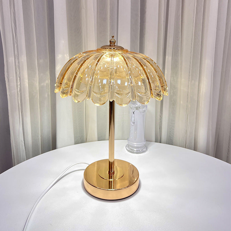 Three color light modes of the crystal decorative table lamp side by side