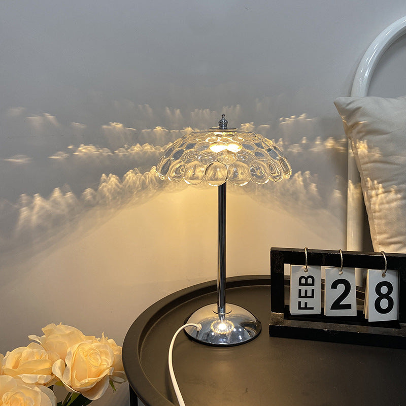 USB plug-in cable attached to the crystal night lamp base