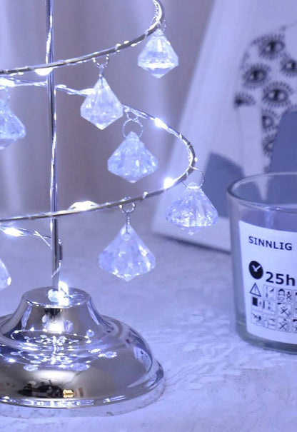 Diamond crystal table lamp in silver color option