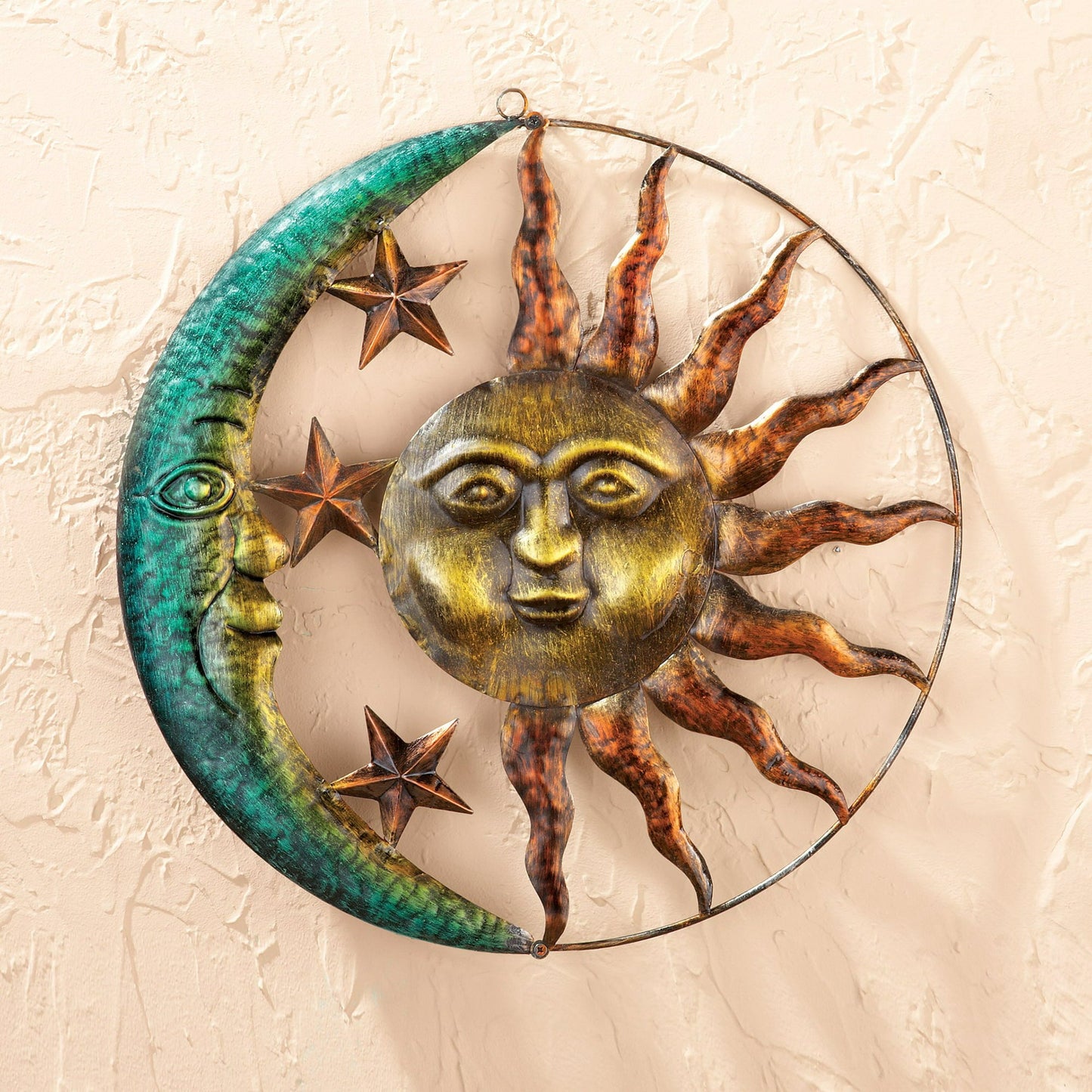 Artistic Sun and Moon Metal Wall Art