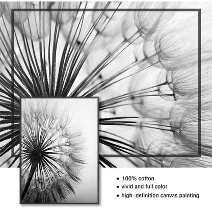 Dark style abstract dandelion canvas wall art
