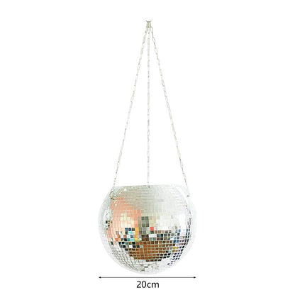 Hanging Mirror Ball Flowerpot Garden Hanging Basket