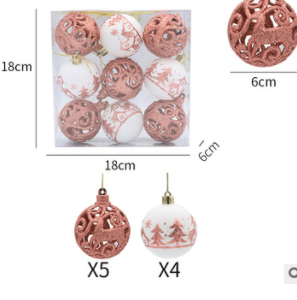 9pcs Christmas Balls Xmas Tree Hanging Pendants Shiny Christmas Tree Ball Drop Ornament Home DIY Decor Accessories