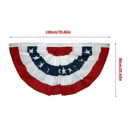 Decoration bunting patriotic flag fan stripes close up stars detail