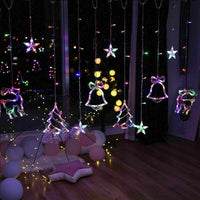 LED Fairy String Window Curtain Lights Star Christmas Xmas Party Home Indoor