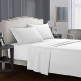 Deep pocket bed sheet set white queen size bedroom lifestyle
