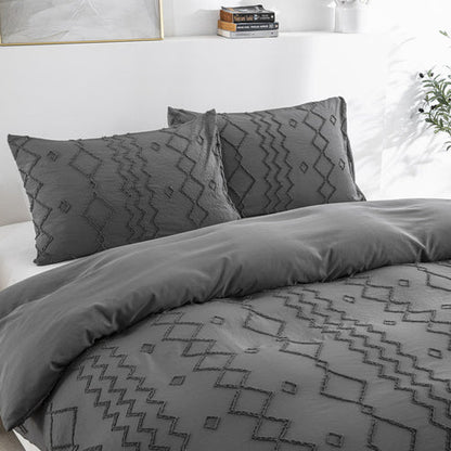 Diamond wave duvet cover set white color option