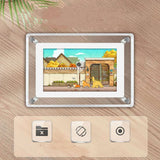 Digital acrylic photo frame styled on modern desk setup