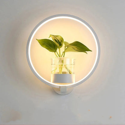 Front dimensions view showing thirty centimeter diameter of the modern wall sconce