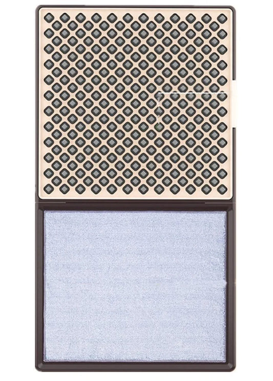 Disinfecting shoe sole cleaning mat top view with tray and microfiber surface