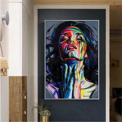 Abstract portrait oil painting on non-woven canvas wall decor