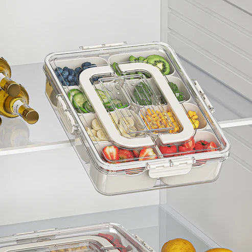 8 grid divided snack box organizer cream white with dimensions 31cm x 23.5cm
