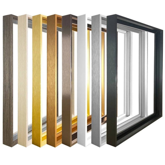 DIY wall picture frame available in multiple wood tones