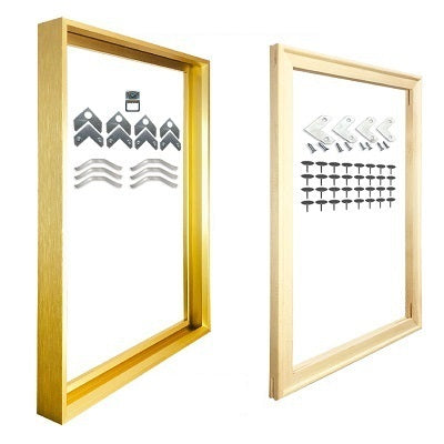 DIY wall picture frame in gold finish styled on wall