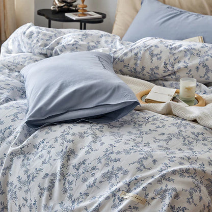 4 piece cotton bedding set all pieces flat lay complete