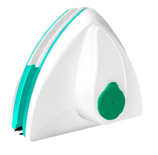 Green and white double sided magnetic window cleaner tool