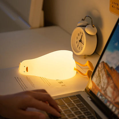 Duck silicone night lamp in dimmed atmosphere mode
