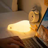 Duck silicone night lamp in dimmed atmosphere mode