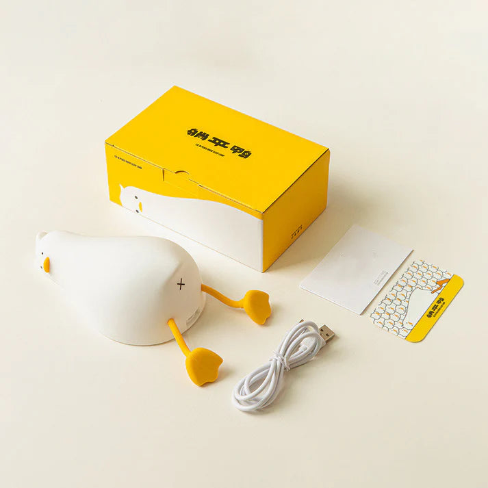 Flat duck night lamp in product packaging box