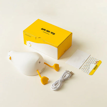 Flat duck night lamp in product packaging box