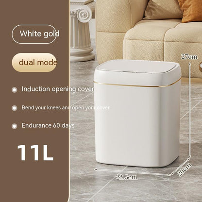 Smart Trash Can With Lid For Bedroom & Living Room Kitchen Storage Box Trash Can Induction Small Car Box Automatic Smart Dustbin Smart Trash Bin