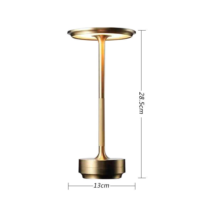I-Shape Cordless Table Lamp Dimmable & Rechargeable Waterproof Desk Light, Metallic LED Touch Table Lamp, Portable Bedside Lamp Nightstand Lamp