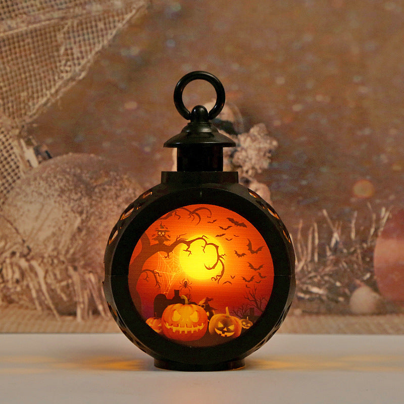 Halloween Round Portable Small Night Lamp Decoration Props