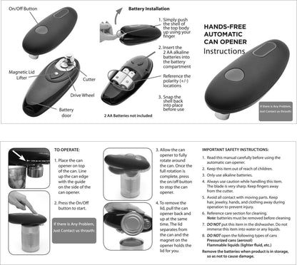 Compact size of electric can opener showing portable design