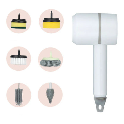 Electric cleaning brush scrubber single attachment head