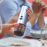 USB charging port on rechargeable electric salt pepper grinder