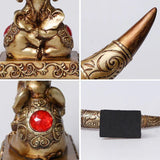 Elephant resin sculpture in beige color