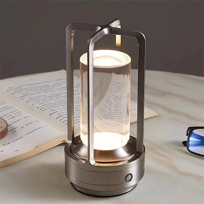 I-Shape Cordless Table Lamp Dimmable & Rechargeable Waterproof Desk Light, Metallic LED Touch Table Lamp, Portable Bedside Lamp Nightstand Lamp