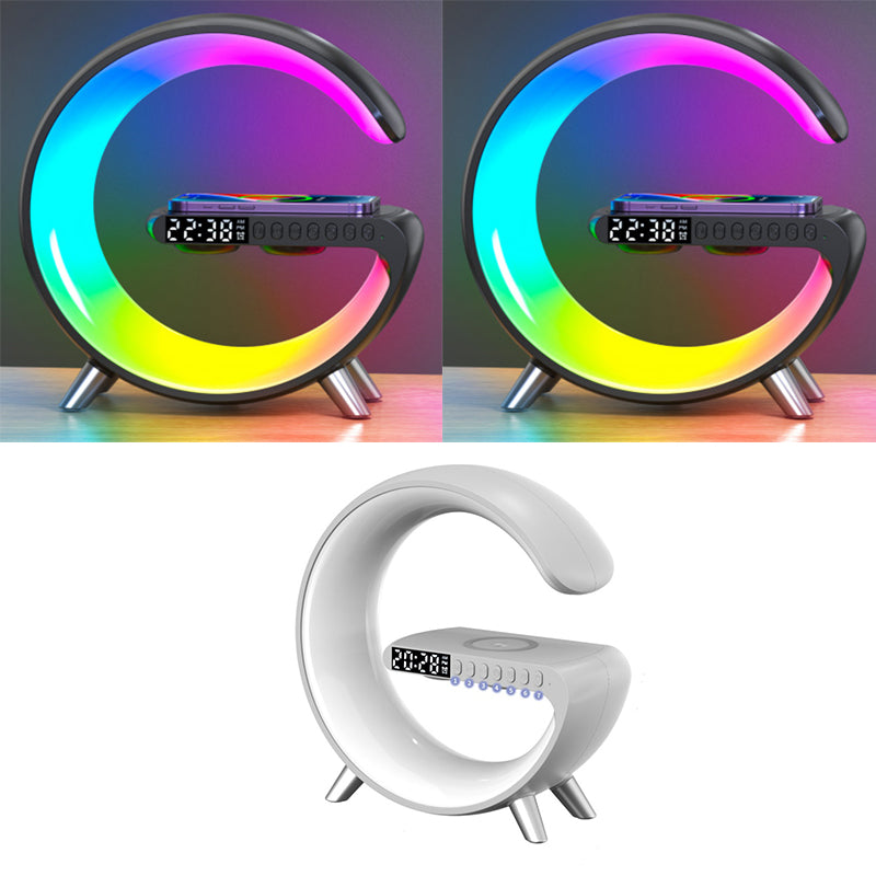 G-Shaped LED Atmosphere Lamp With Bluetooth Speake & Wireless Charger