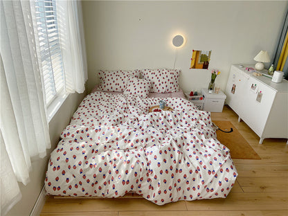 Cotton Bed Sheet Set - 100% Pure Cotton Soft Breathable Cooling Bedding | 4 Sizes